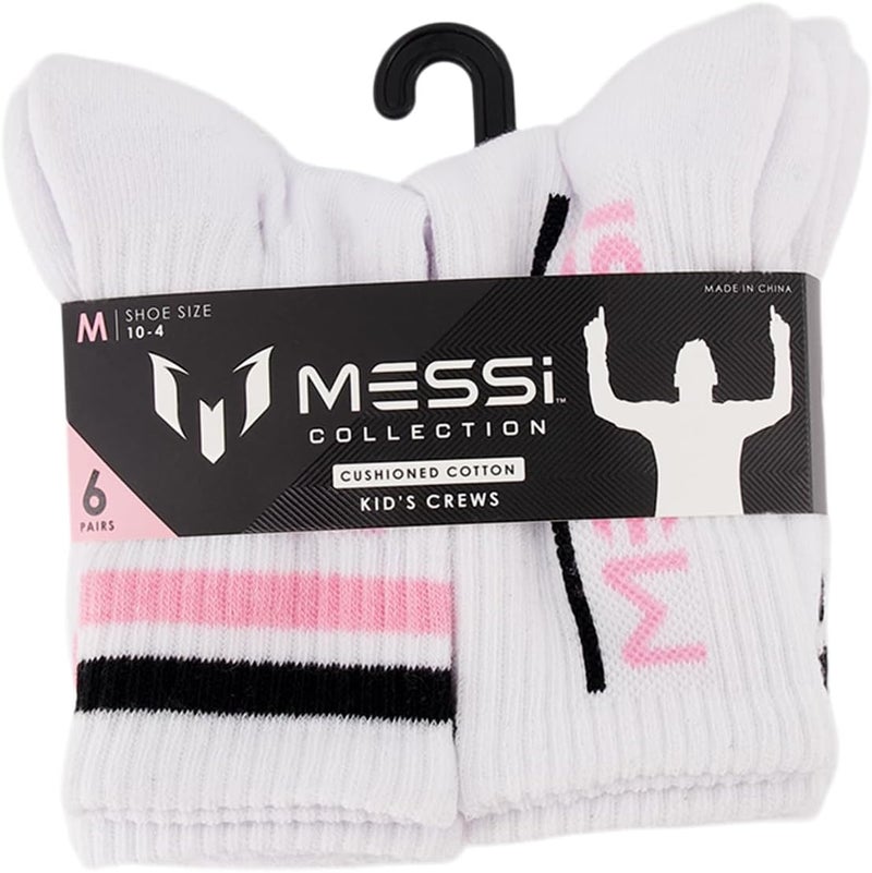 MESSI Girls' Lifestyle Crew Socks, 6-Pack, Soft & Stretchy, Comfortable - Image 5